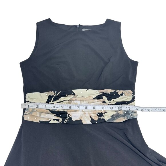 Jessica Howard Women Floral Print Sequin Jacket Maxi Dress Set SZ 6 Black/Beige - Picture 6 of 16